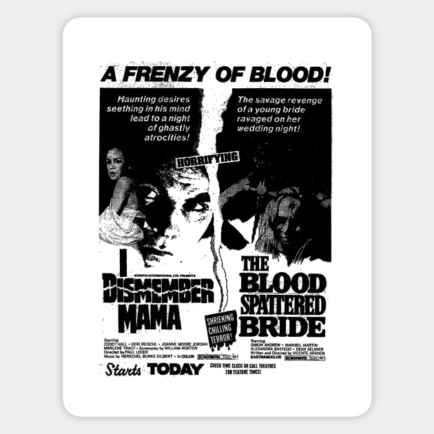 A Frenzy of Blood! Sticker by The Video Basement